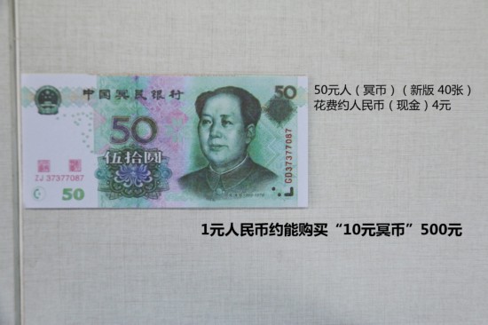 清明冥币足可乱真 1元人民币能买多少冥币?