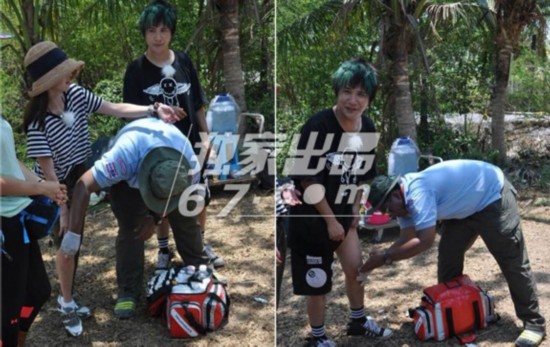 EXO黄子韬节目受伤皮开肉绽 明星真人秀玩