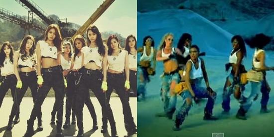 少女时代新歌MV被爆抄袭六年前欧美热单 对比