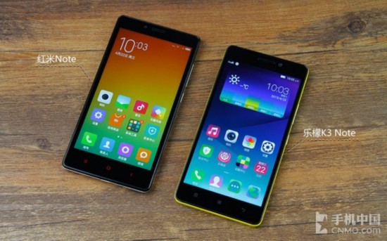 价格差100 乐檬K3Note对比红米Note