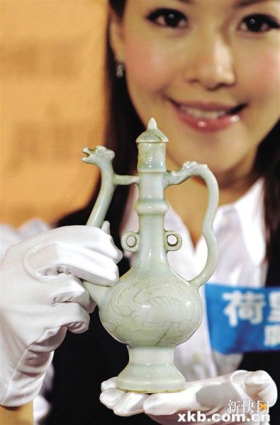 ■元朝末年龍泉青瓷酒壺。(圖文無關)新華社發