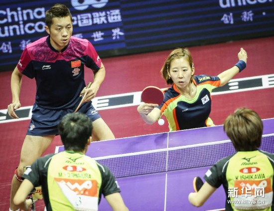 世乒赛混双:许昕\/梁夏银夺冠