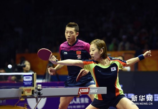世乒赛混双:许昕\/梁夏银夺冠