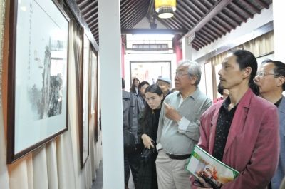 海安江淮著名书画家艺术馆吸引名人参观