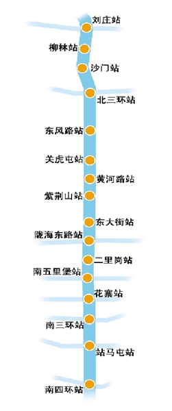 郑州地铁2号线公交总体规划 16个站点设5处停车场