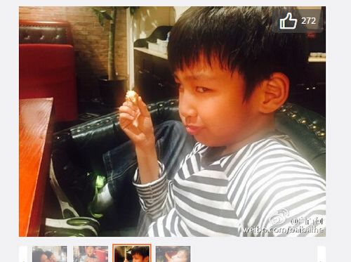 白百何晒老公儿子合照 笑言:我俩孩子给我过节