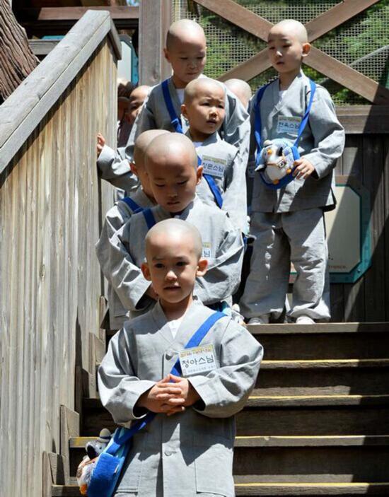 韩国佛诞节将至 小和尚坐过山车玩耍(组图)