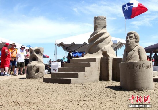 聚沙成塔共享自然 美国得州举办沙雕大赛