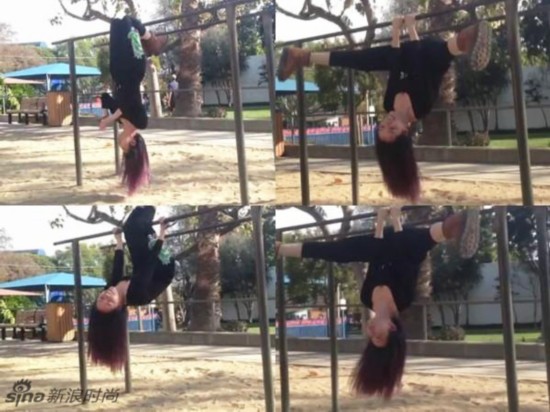  刘亦菲 倒立奶茶妹妹 一字马  女星柔功惊人--湖北