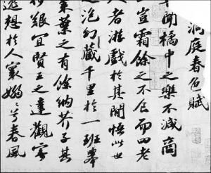 　　苏东坡传世墨迹“洞庭春色赋”。