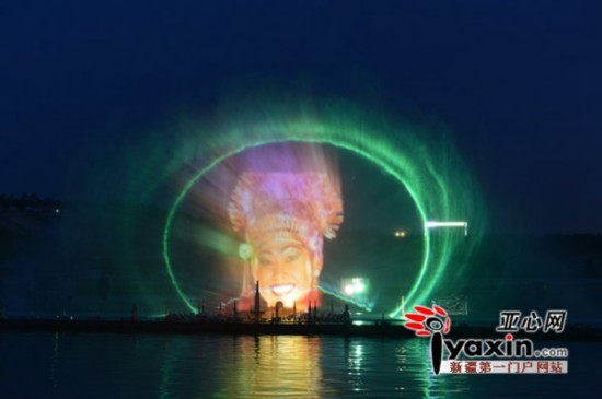 大型实景激光焰火水秀演绎大美新疆