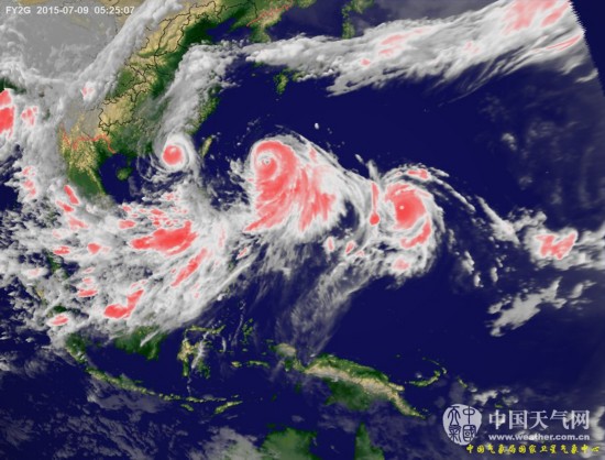 三台共舞!实时台风卫星云图 实拍三个台风出没