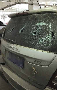 郑州私家车地下车库吃枪子 停在自家车位上却