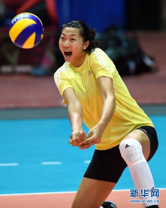 中国队备战世界女排大奖赛香港站的比赛