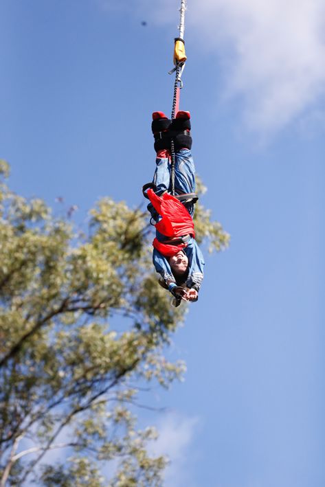 极速前进2》玩心跳 韩庚邓紫棋签生死状蹦极(