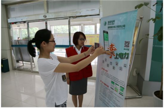 张家口宣化供电 党员服务队宣传掌上电力APP