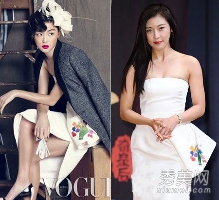 明星撞衫一波接一波 全智贤在为时尚杂志vogue拍摄封面海报时穿过图片