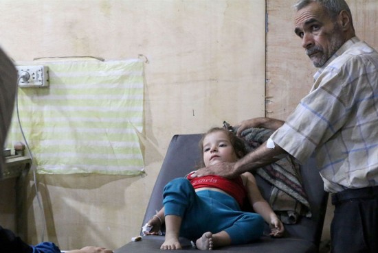 叙利亚政府军使用毒气攻击大马士革居民区(高