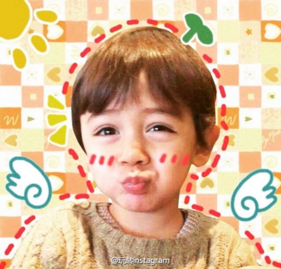 诺一霸气搂妹妹 刘烨儿子诺一女儿霓娜萌照盘