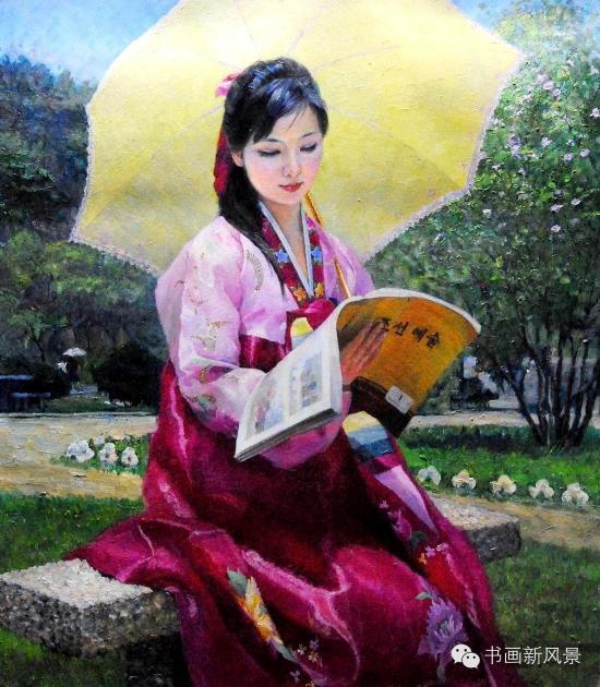 美女组图:看看朝鲜高清中的美女美不美?宗塔油画图片