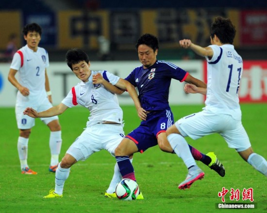 2015年东亚杯:日本男足与韩国男足握手言和