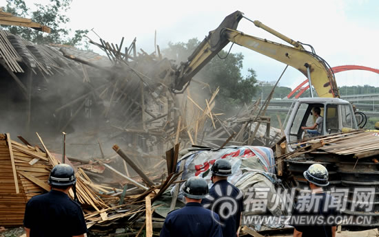 福州三环21处博赔违建被拆 拆除面积7000平
