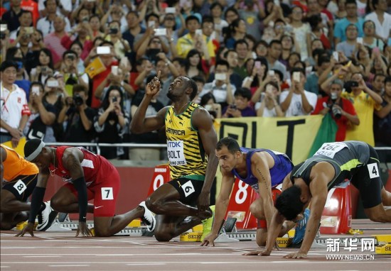 田径世锦赛男子100米预赛:博尔特晋级半决赛