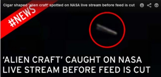 NASA视频中惊现香烟状UFO高速飞过国际空间