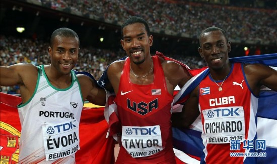 田径世锦赛男子三级跳远:美国选手泰勒夺冠