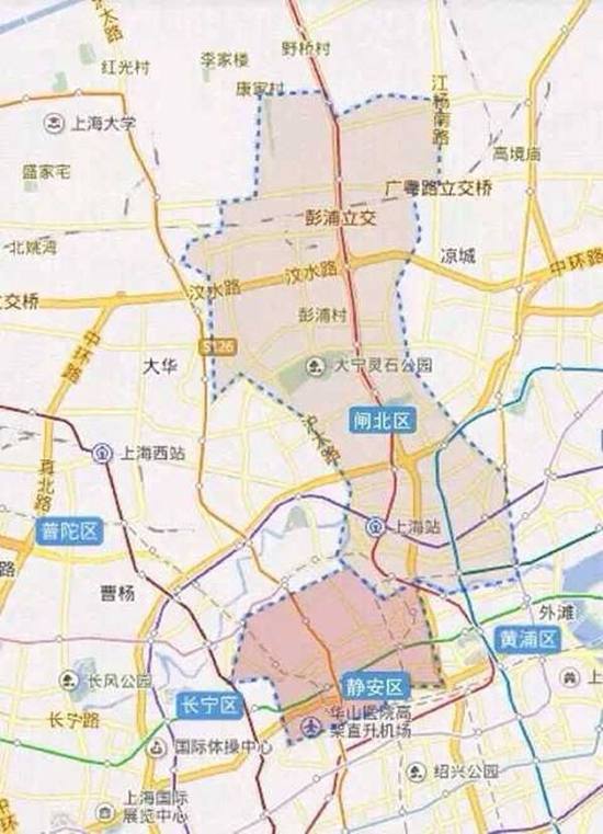 静安区闸北区合并:面积37.37平方公里 常住人口122万