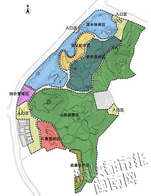 改造后的芝山公园功能分区