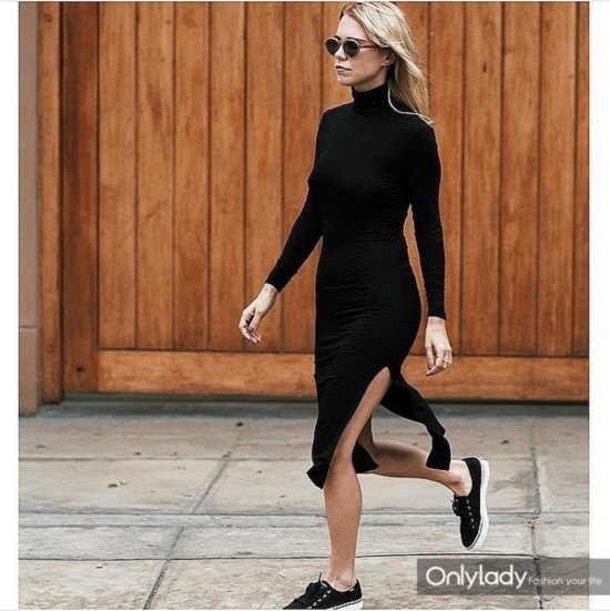 Black-Turtleneck-Dress-Black-Sneakers