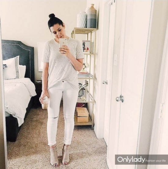 White-Jeans-White-Tee-Nude-Booties