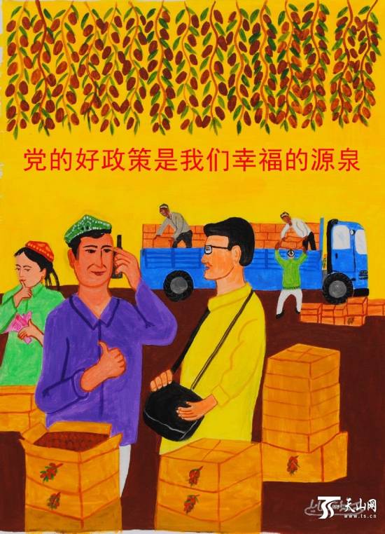 麦盖提县刀郎农民画描绘多彩幸福生活