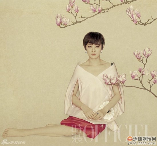 明星工笔风格写真 孙俪AngelaBaby素雅美丽(图