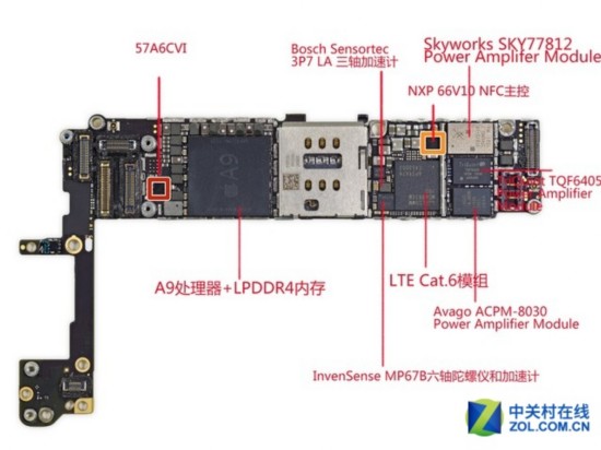 内藏不少黑科技 苹果iPhone 6s拆解图赏