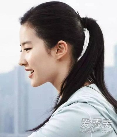学迪丽热巴高圆圆扎马尾 有无刘海都很美
