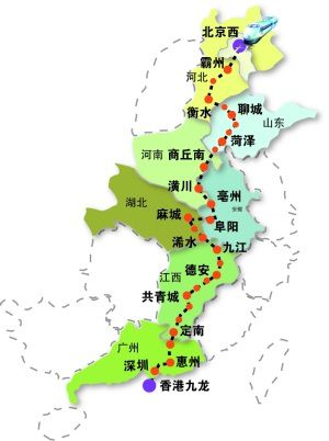 京九高铁走向基本确定 经过安徽境内亳州、阜