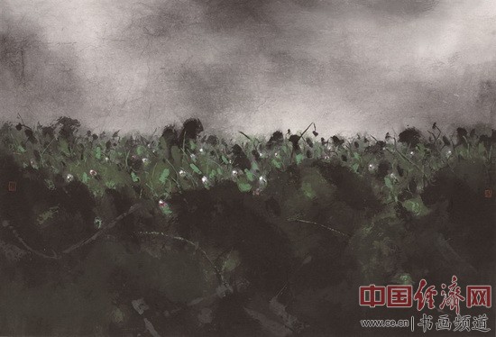 陆春涛水墨画《荷塘·2015no.095》