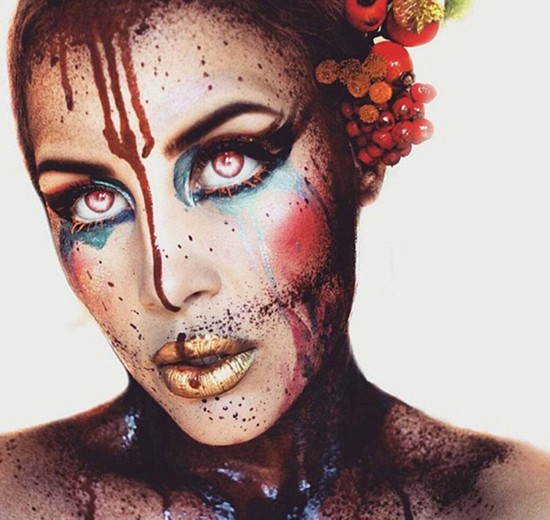 瑞典女健身教练超恐怖万圣节妆容走红网络(高