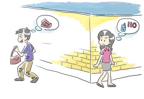 劫匪遇淡定女孩:心理素质惊人好 刀架在脖子上