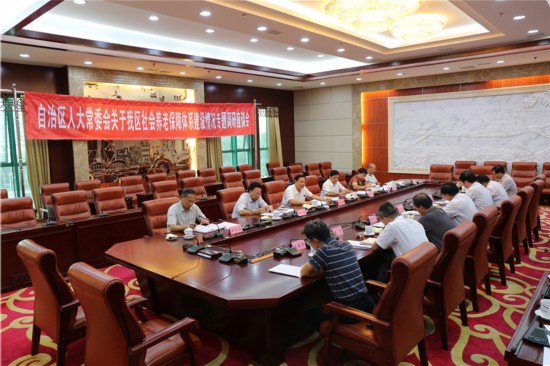 廣西自治區人大常委會專題調研全區社會養老保障體系建設情況