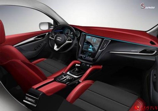 众泰SR7内饰图发布 6种配色方案12寸大屏是亮