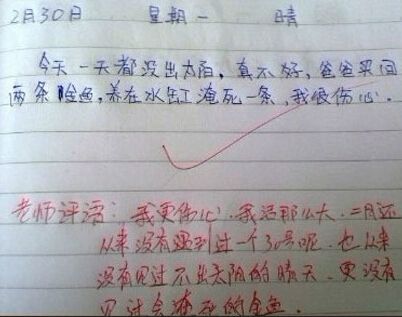 学生被罚抄千遍biang 爆笑作业答案盘点(组图)
