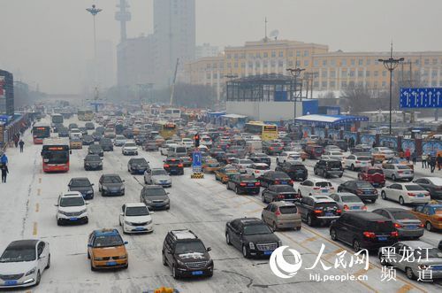 堵车刷爆朋友圈 哈尔滨的小伙伴们今天你迟到