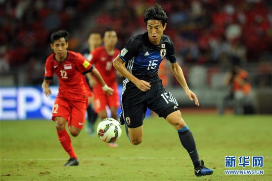 足球世预赛:日本队胜新加坡队