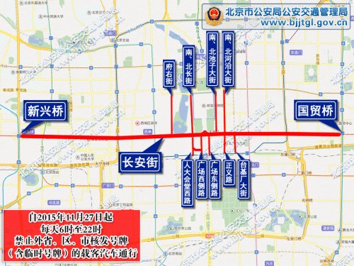 外地客车注意!今起北京长安街、二环主路限时