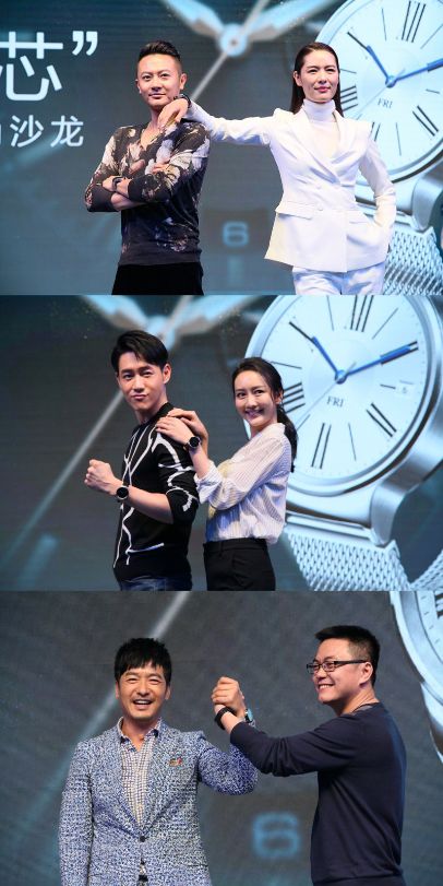 两人走秀摆pose图片,t台走秀摆pose图片 (郭晓东,印小天,王鸥,4位设计师现场互动摆pose)