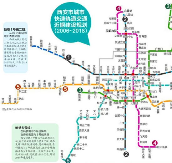 西安地铁规划线路图