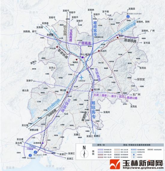玉林城市综合交通规划公示 玉林中心城将扩至